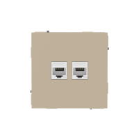 Компьютерная розетка RJ-45 без шторки, кат.5е двойная, KANT, ванильный марципан DKC 7015664