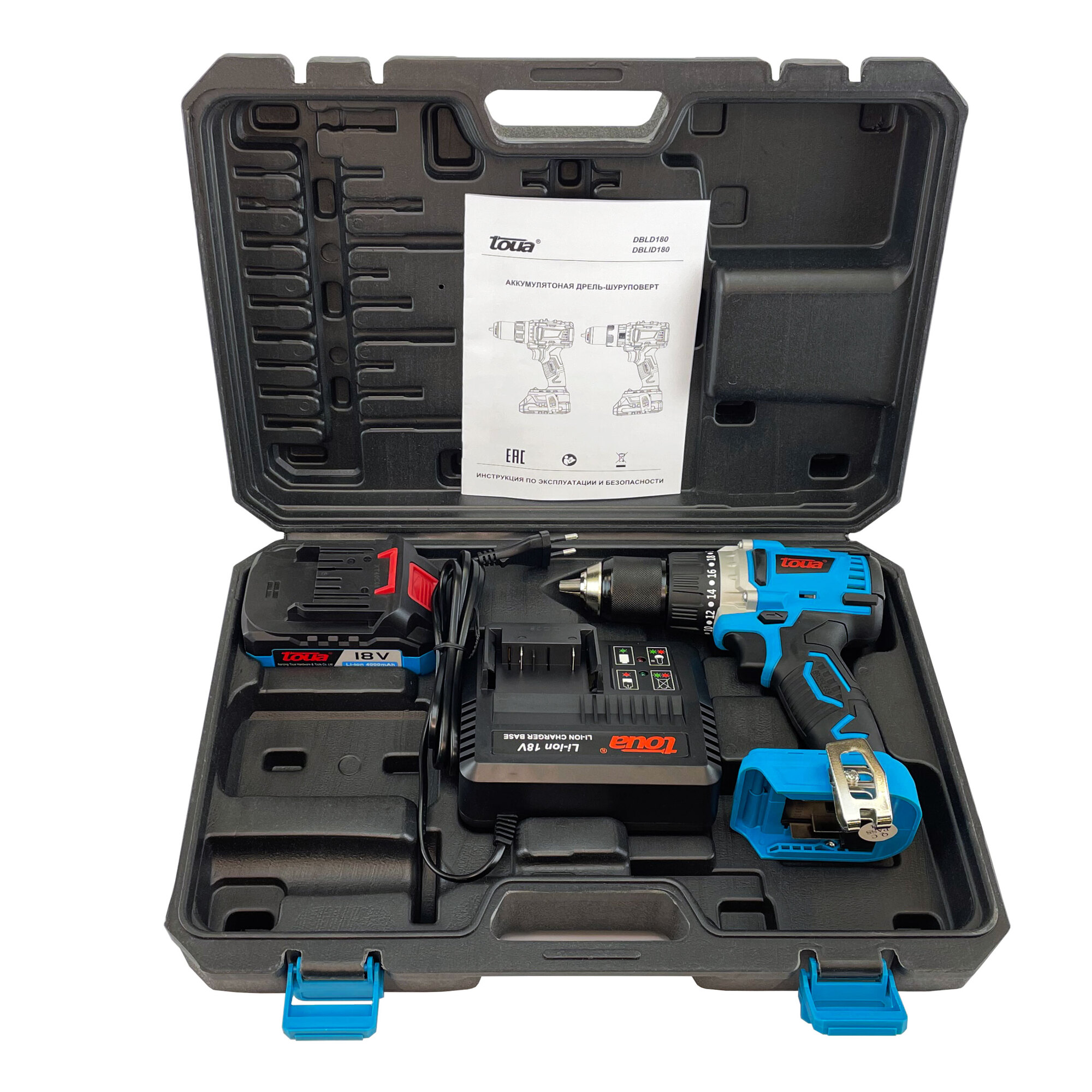 Дрель-шуруповерт аккумуляторный  DBLD180 18 v(1АКБ+ЗУ) Toua DBLD180-1