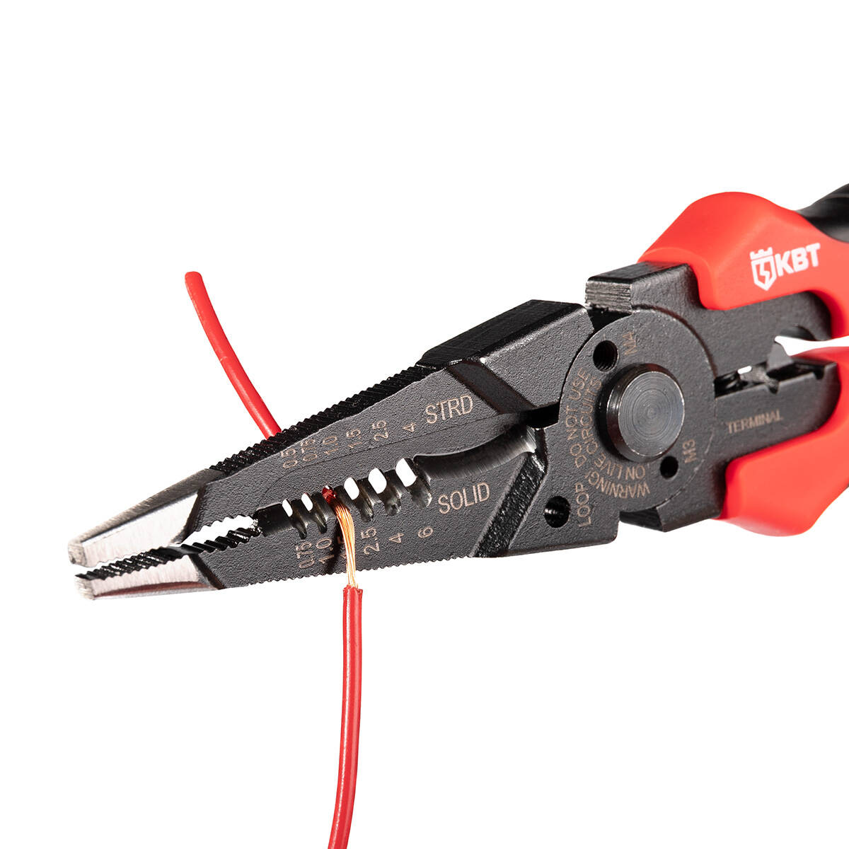 Мультитул-длинногубцы 205 мм серия ПРОФИ с функцией опрессовки, снятия изоляции и резки КВТ 101596