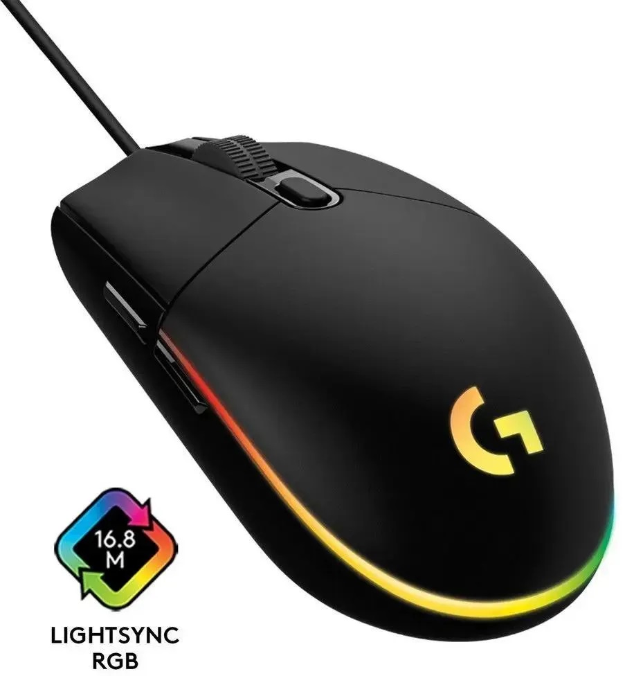 Мышь проводная G102 LightSync, 8000 dpi, USB-A,   черный Logitech 910-005808