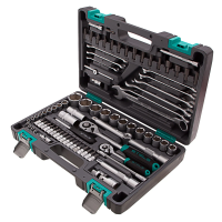 Набор инструментов, 1/2, 1/4, CrV, пластиковый кейс 82 предмета STELS 14105