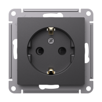 ATLASDESIGN РОЗЕТКА с заземлением со шторками, 16А, механизм, БАЗАЛЬТ Systeme Electric ATN001445