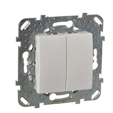 UNICA Переключатель двухклавишный в рамку бежевый сх.6+6 Schneider Electric MGU5.213.25ZD