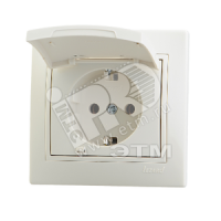 MIRA Розетка с заземлением с крышкой бежевая Lezard 701-0303-123