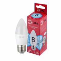 Лампа светодиодная LED 8 Вт 640Лм 4000К свеча нейтральный E27 220-240В LED B35-8W-840-E27 Red Line ЭРА Б0050695