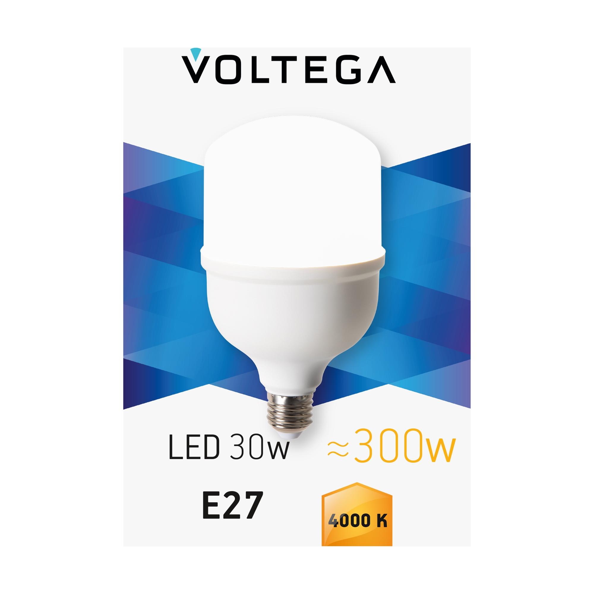 Лампа светодиодная T100 30Вт 4000К E27 IP20 Voltega 8586 VG10-T100E27-30W