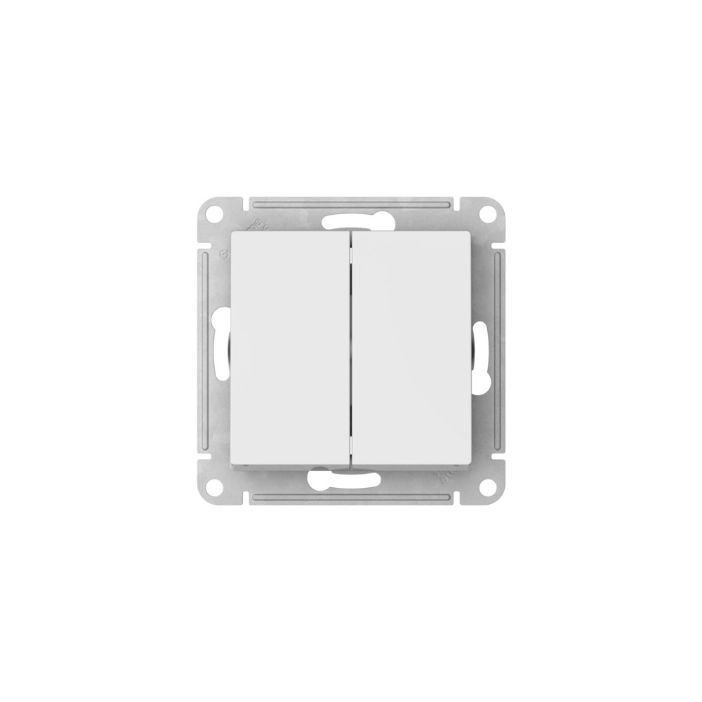 ATLASDESIGN AQUA 2-клавишный ПЕРЕКЛЮЧАТЕЛЬ IP44, сх.6, 10АХ, быстрозажимные клеммы, БЕЛЫЙ Systeme Electric ATN440151S