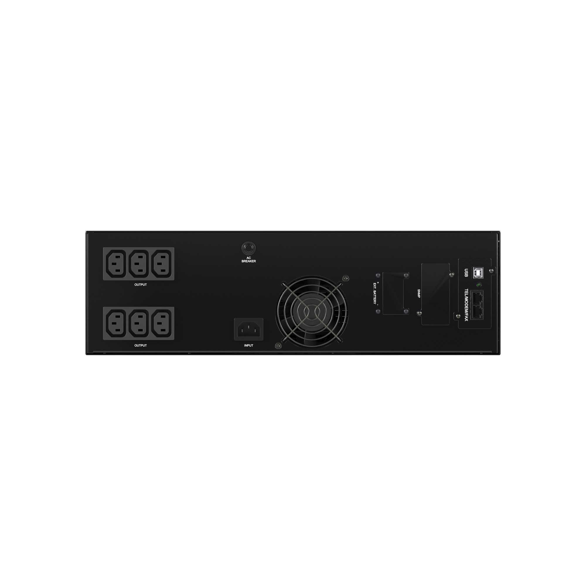 Источник бесперебойного питания line-interactive, Info Rackmount Pro,3000 ВА/2400 Вт,1/1, USB, RJ45, 6xIEC C13, Rack 3U, SNMP/AS400 slot, 4x9Aч DKC INFORPRO3000IN