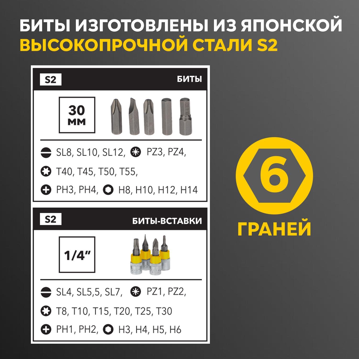 Набор инструментов, 1/2, 1/4, CrV, пластиковый кейс, 82 предмета Kranz KR-66-6682