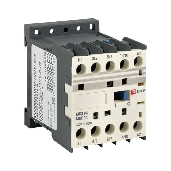 Миниконтактор МКЭ 9А 230В 1NO PROxima EKF Mctr-s-9-230