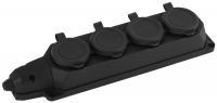 Колодка каучуковая с/з 4гн 16A IP44 черная        K-4e-B-IP44 ЭРА Б0044546