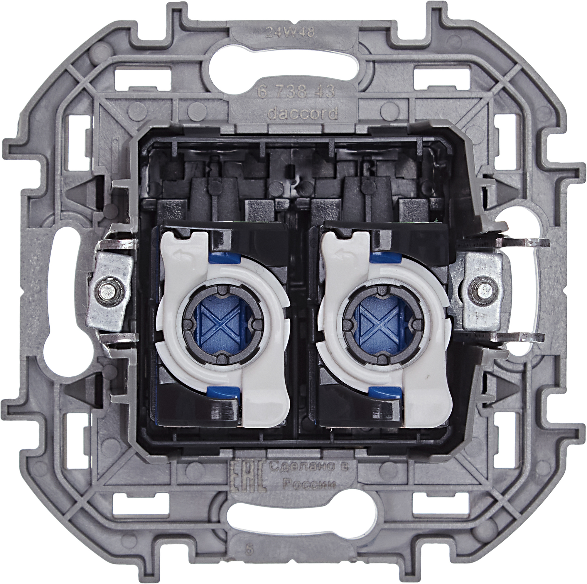 Розетка компьютерная двойная RJ45 категория 6 UTP антрацит INSPIRIA IEK 673843