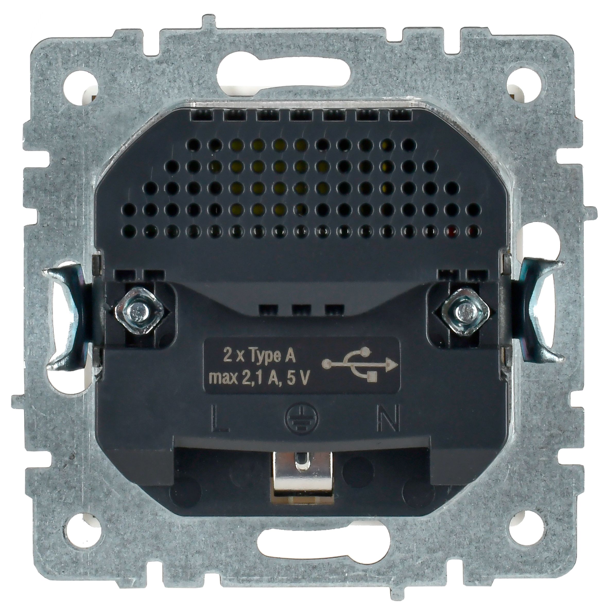 BRITE Розетка с заземлением с защитными шторками 16А с USB A+A 2,1А РЮш10-1-БрБ белый IEK BR-R14-16-U21-D21-K01