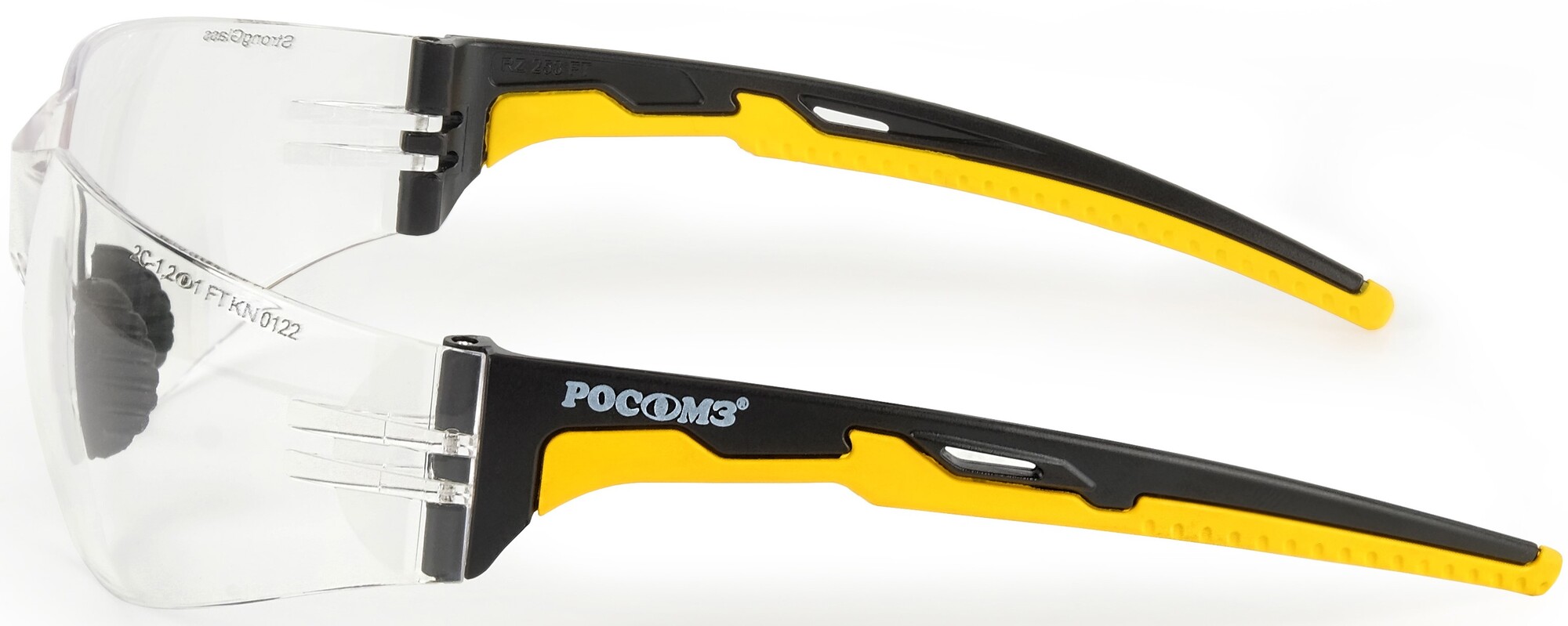 Очки защитные открытые О15 HAMMER ACTIVE Strong Glass (2C-1,2 PC) с мягким носоупором РОСОМЗ 11537-5          
