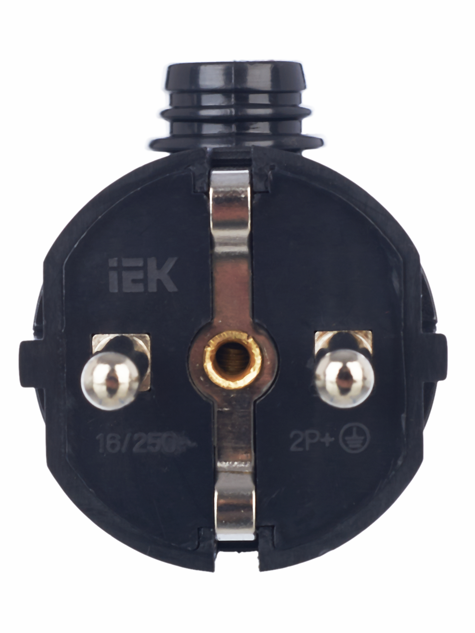 Евровилка угловая черная 16А IEK EVP11-16-01-K02