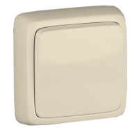 Выключатель одноклавишный наружный с изоляционной пластиной слоновая кость 10А HEGEL ВА10-113-01