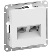 ATLASDESIGN РОЗЕТКА двойная компьютерная RJ45+RJ45, кат.6А, механизм, БЕЛЫЙ Systeme Electric ATN000188