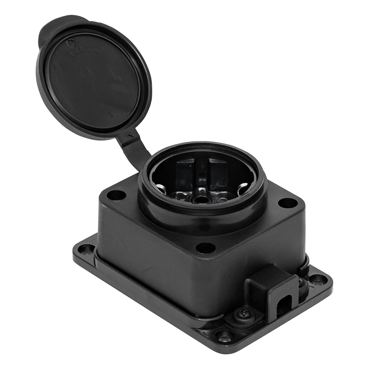 Розетка настенная с защитной крышкой каучуковая 230В 2P+PE 16A IP44 PROxima EKF RPS-014-16-230-44