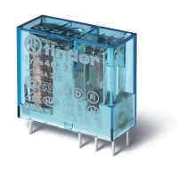 Реле электромеханическое универсальное миниатюрное, монтаж на печатную плату или в розетку, выводы с шагом 5мм, 2CO 8A, контакты AgNi+Au, катушка 230В AC, степень защиты RTII FINDER 40.52.8.230.5000 405282305000