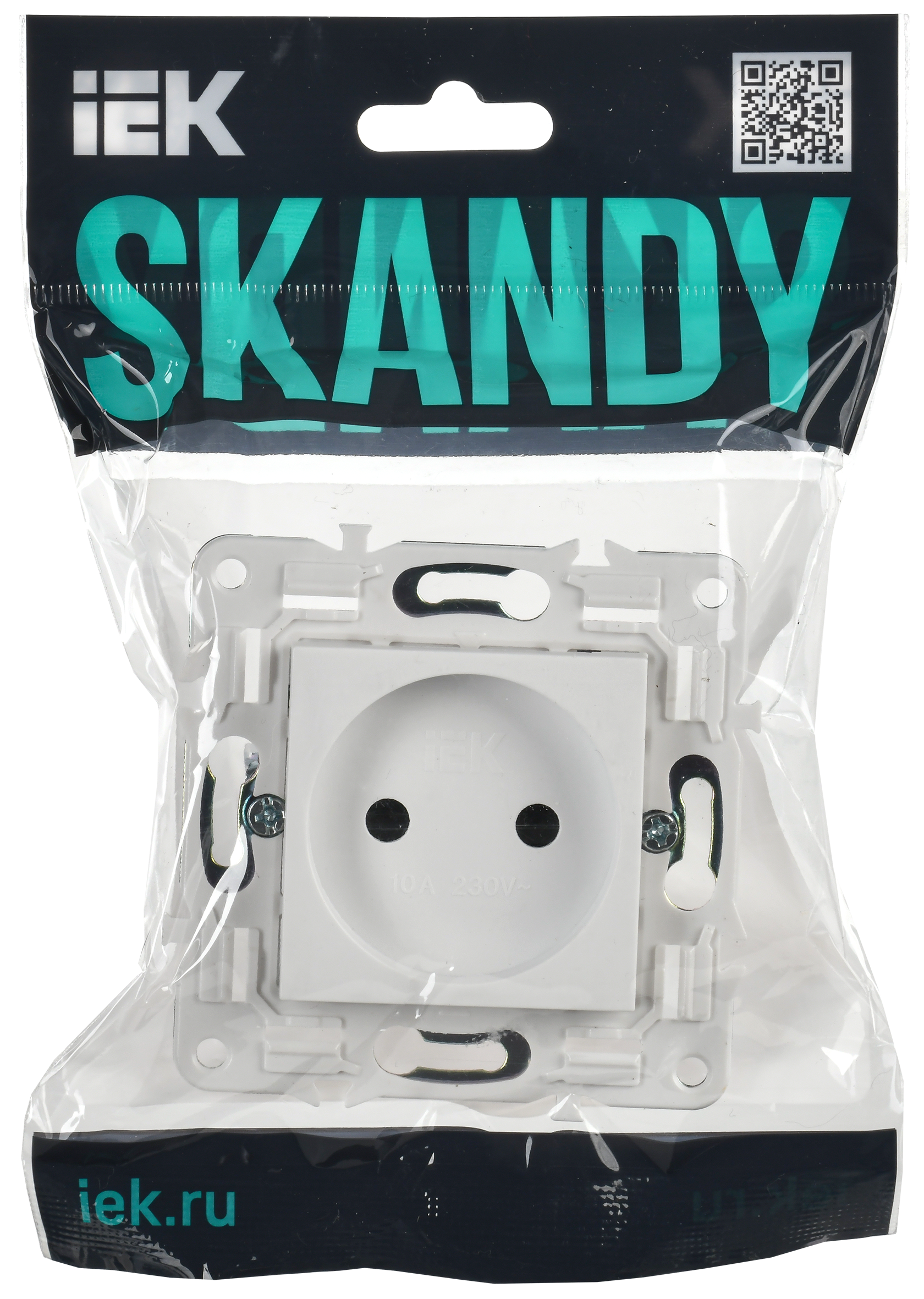 SKANDY Розетка без заземления без защитных шторок 10А SK-R02W арктический белый IEK SK-R10-10-K01