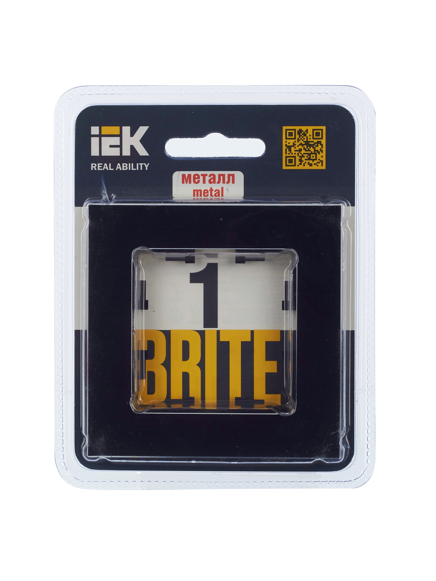 BRITE Рамка 1 пост РУ-1-1-БрЧ металл черный IEK BR-M12-M-K02