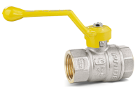 Кран шаровый латунный никелированный 11б27п Ду15 Ру40 (1/2') ВР/ВР рычаг GAS LD Pride 47.15.В-В.Р GAS LD 47.351.15
