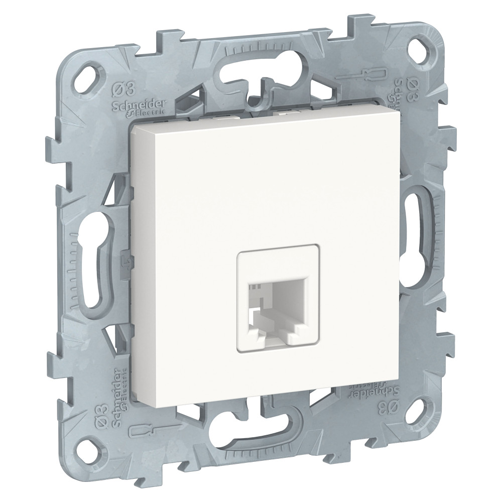 Розетка UNICA NEW телефонная RJ11 одиночная 4 контакта белый Schneider Electric NU549218