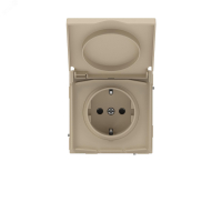 Розетка силовая, 2P+E, с з/ш, с крышкой, IP44, KANT, ванильный марципан DKC 7015013
