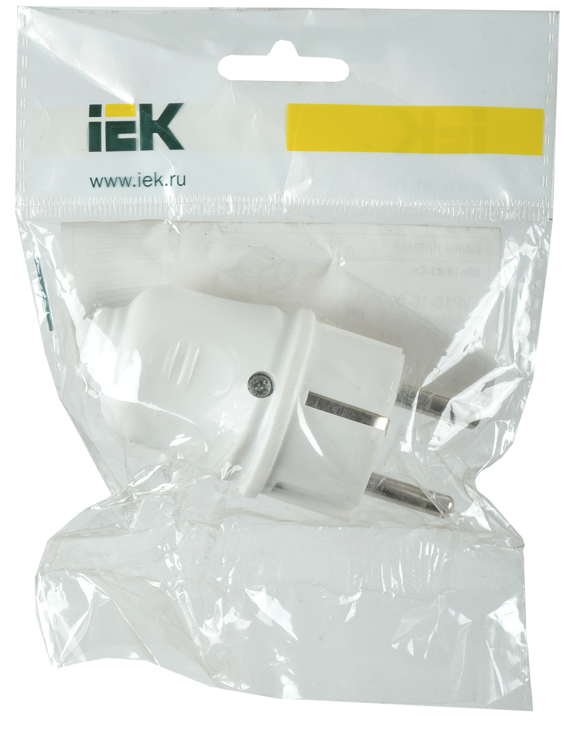 Евровилка прямая белая 16А IEK EVP10-16-01-K01