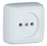 Розетка наружная со шторками белая HEGEL РА16-102