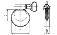 Хомут червячный PLB-9 (50-70)/W2 «бабочка КВТ 69007