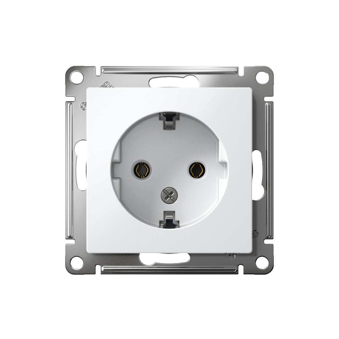 Розетка ATLASDESIGN с заземлением 16А механизм белый Systeme Electric ATN000143