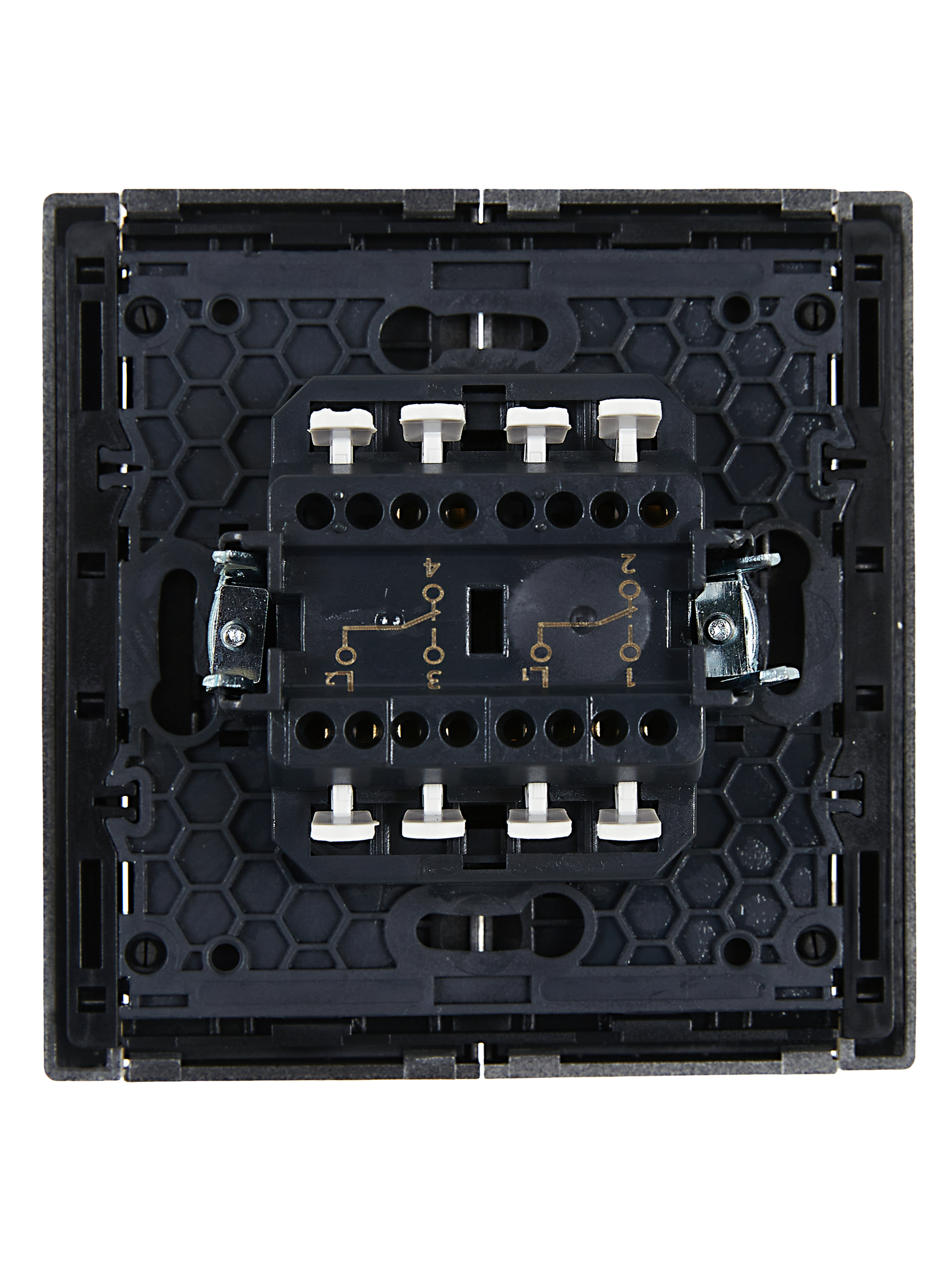 FORTE&PIANO Выключатель 2-клавишный проходной 10А FP507 сталь IEK FP-V22-0-10-1-K46