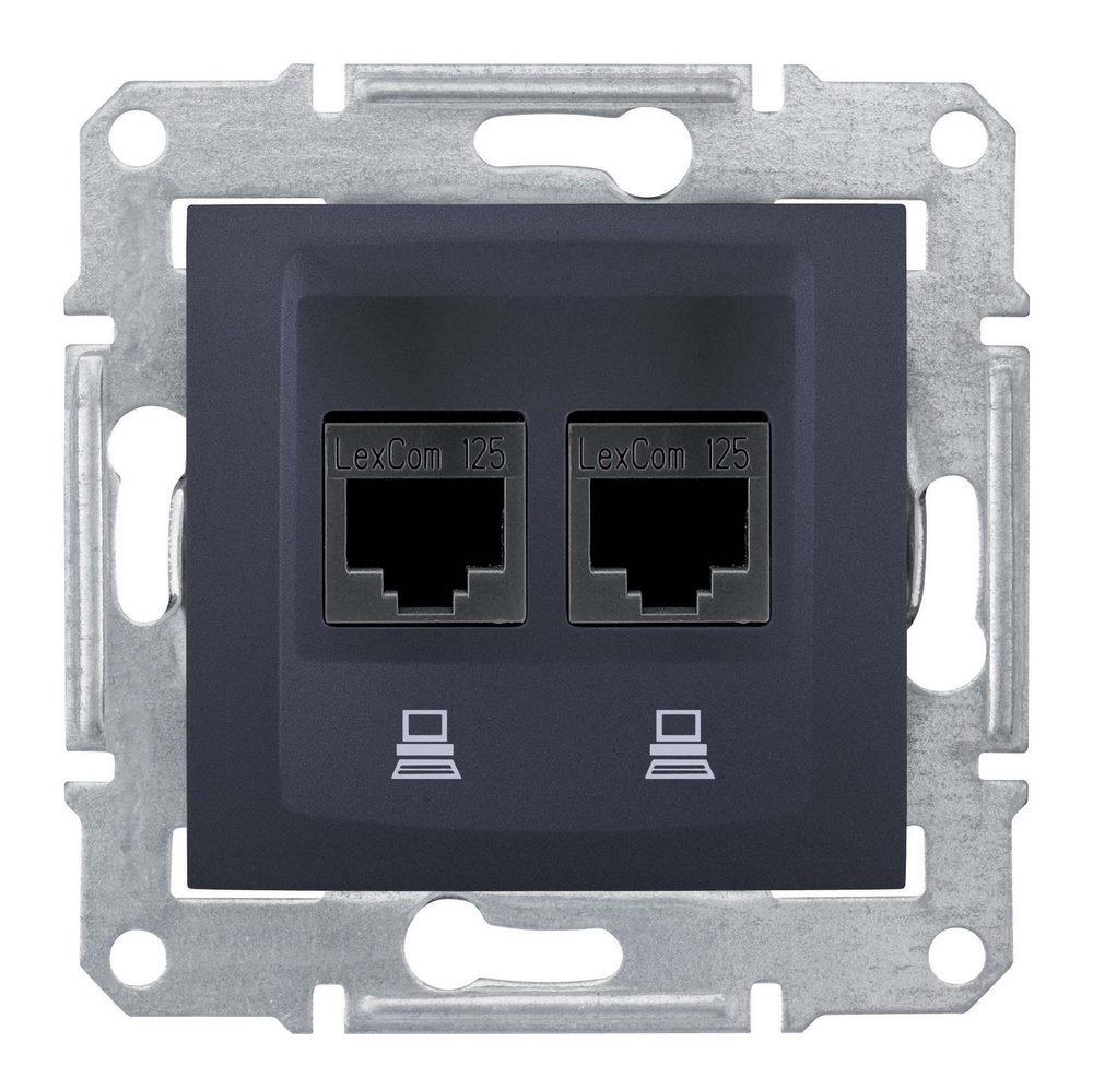 Sedna Розетка двойная компьютерная графит Schneider Electric SDN4800170
