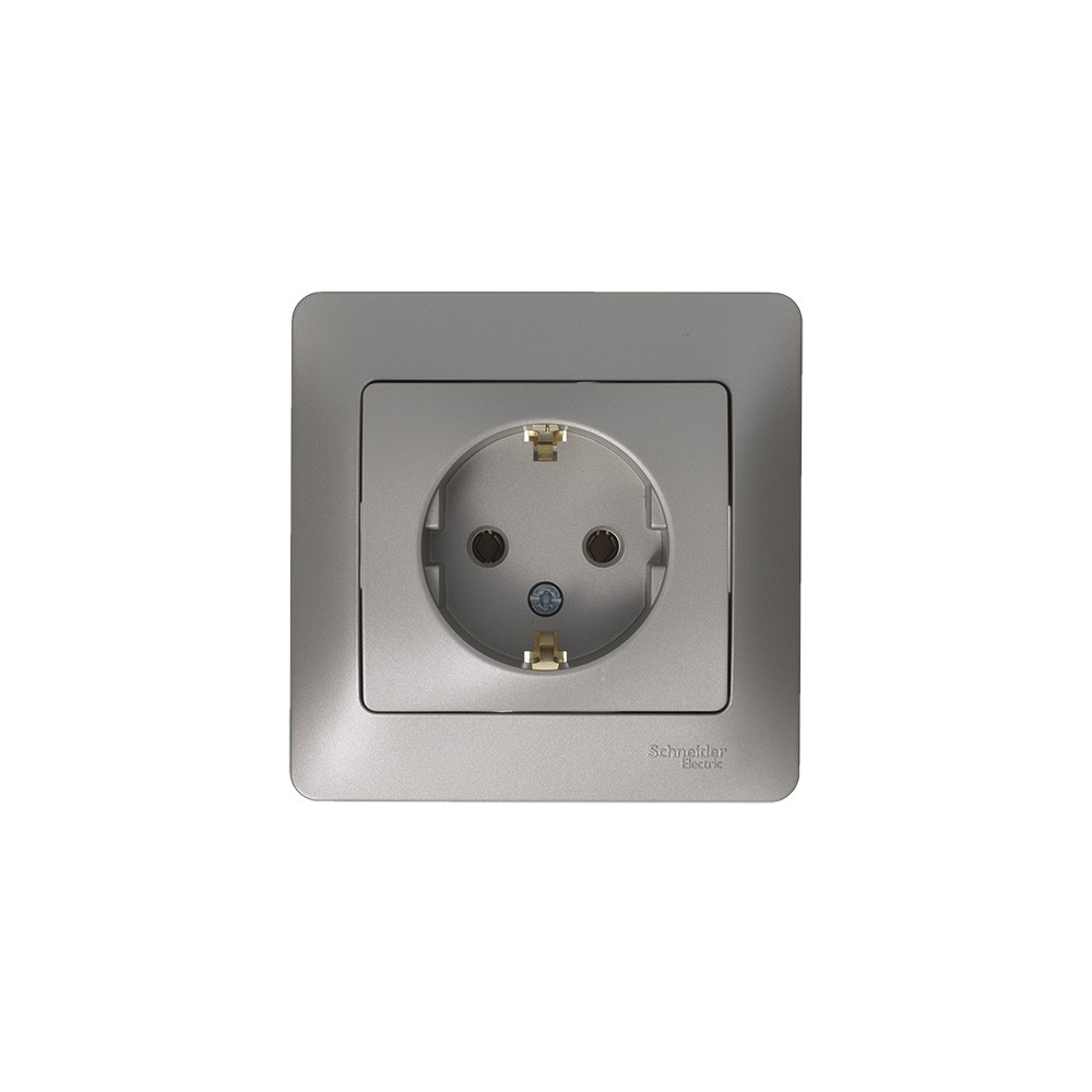 GLOSSA розетка с заземлением в сборе платина Systeme Electric GSL001242