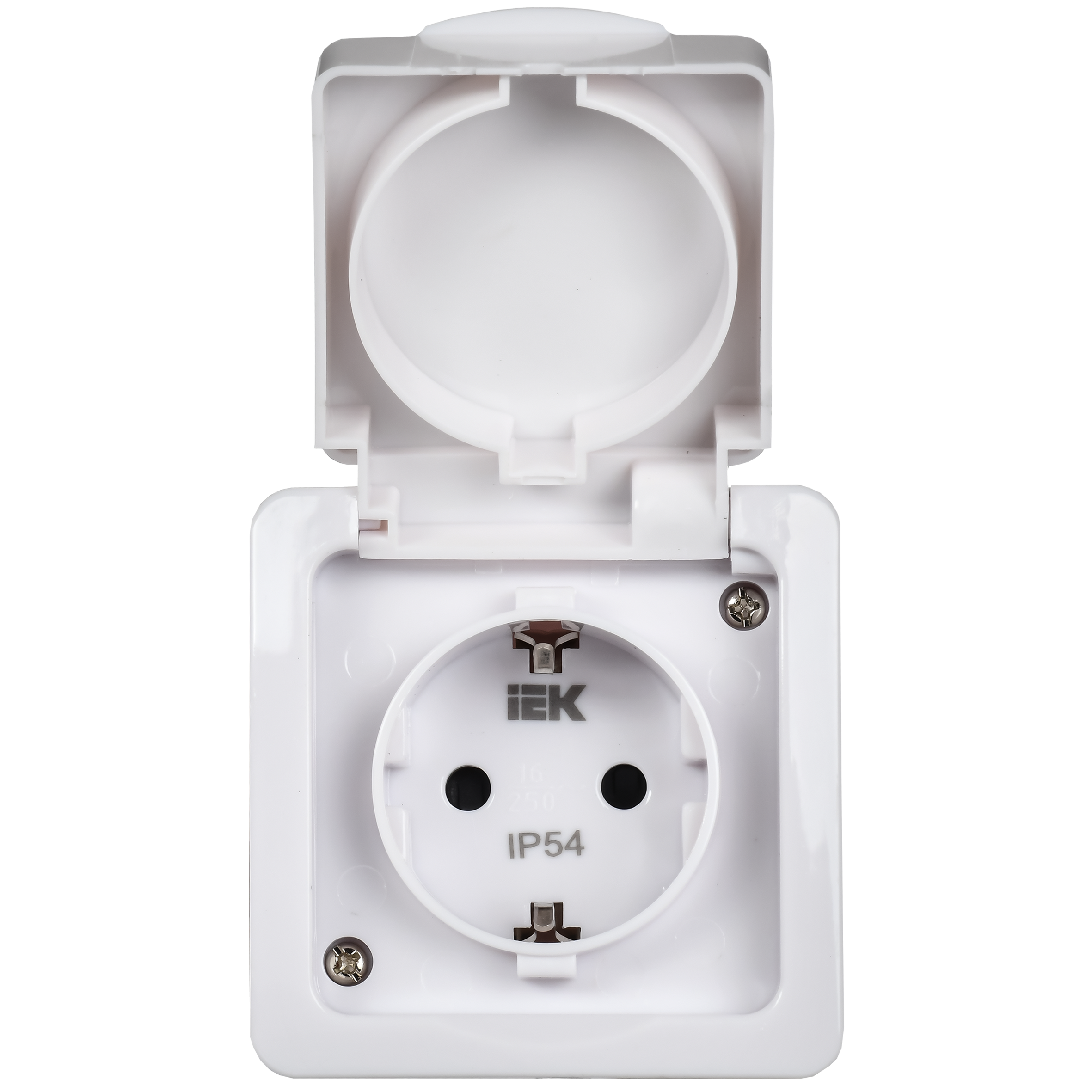 Гермес PLUS Розетка с заземлением наружная с крышкой IP54 IEK ERMP12-K01-16-54-EC