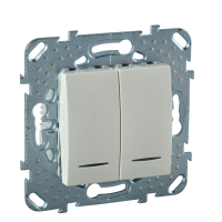 UNICA Выключатель двухклавишный с индикацией в рамку бежевый Schneider Electric MGU5.0101.25NZD
