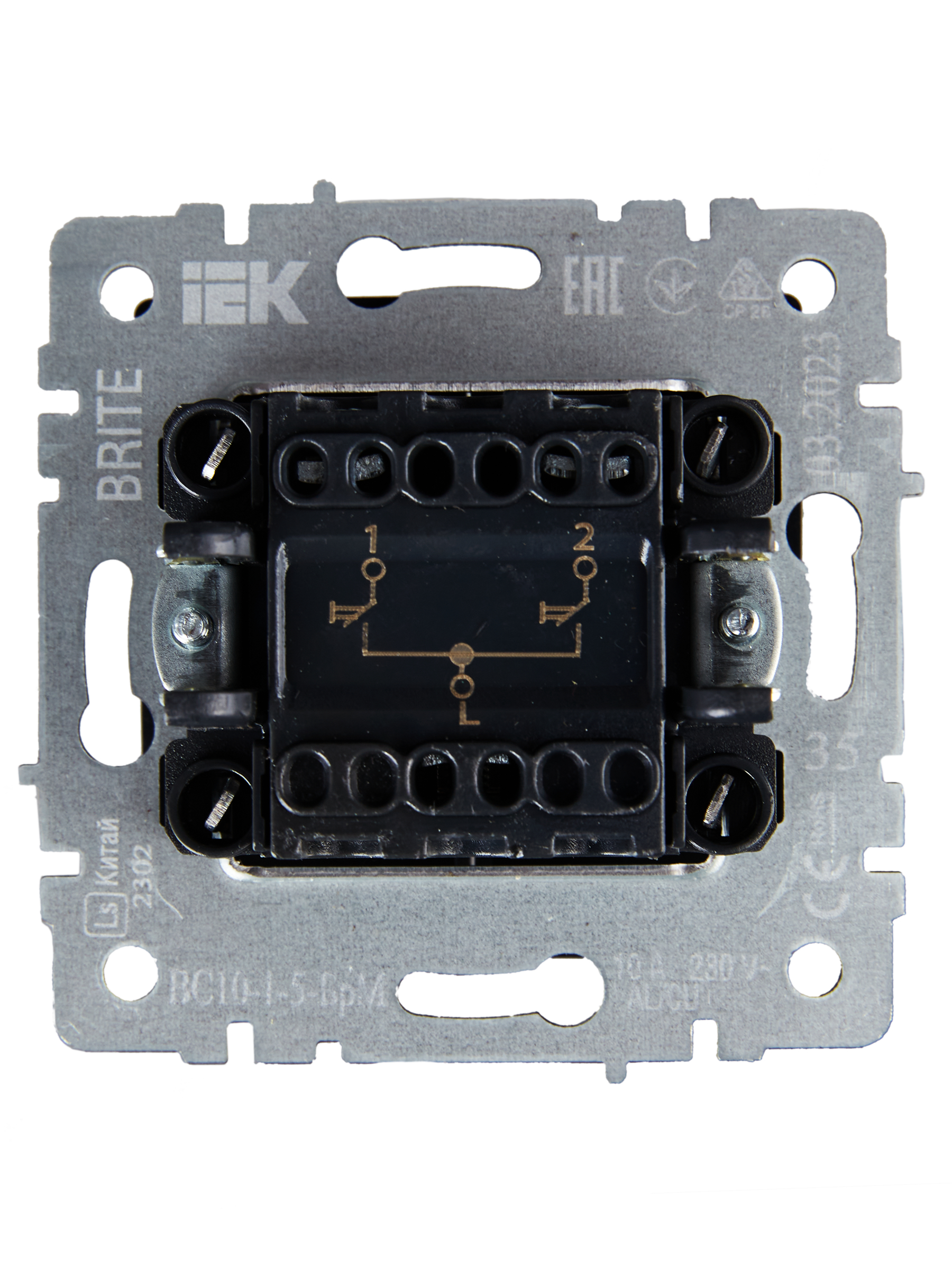 BRITE Выключатель жалюзи 10А ВС10-1-5-БрМ маренго IEK BR-V15-0-10-K35