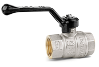 Кран шаровый латунный никелированный 11б27п1 Ду15 Ру40 (1/2') ВР/ВР рычаг LD Pride 47.15.В-В.Р LD 47.301.15