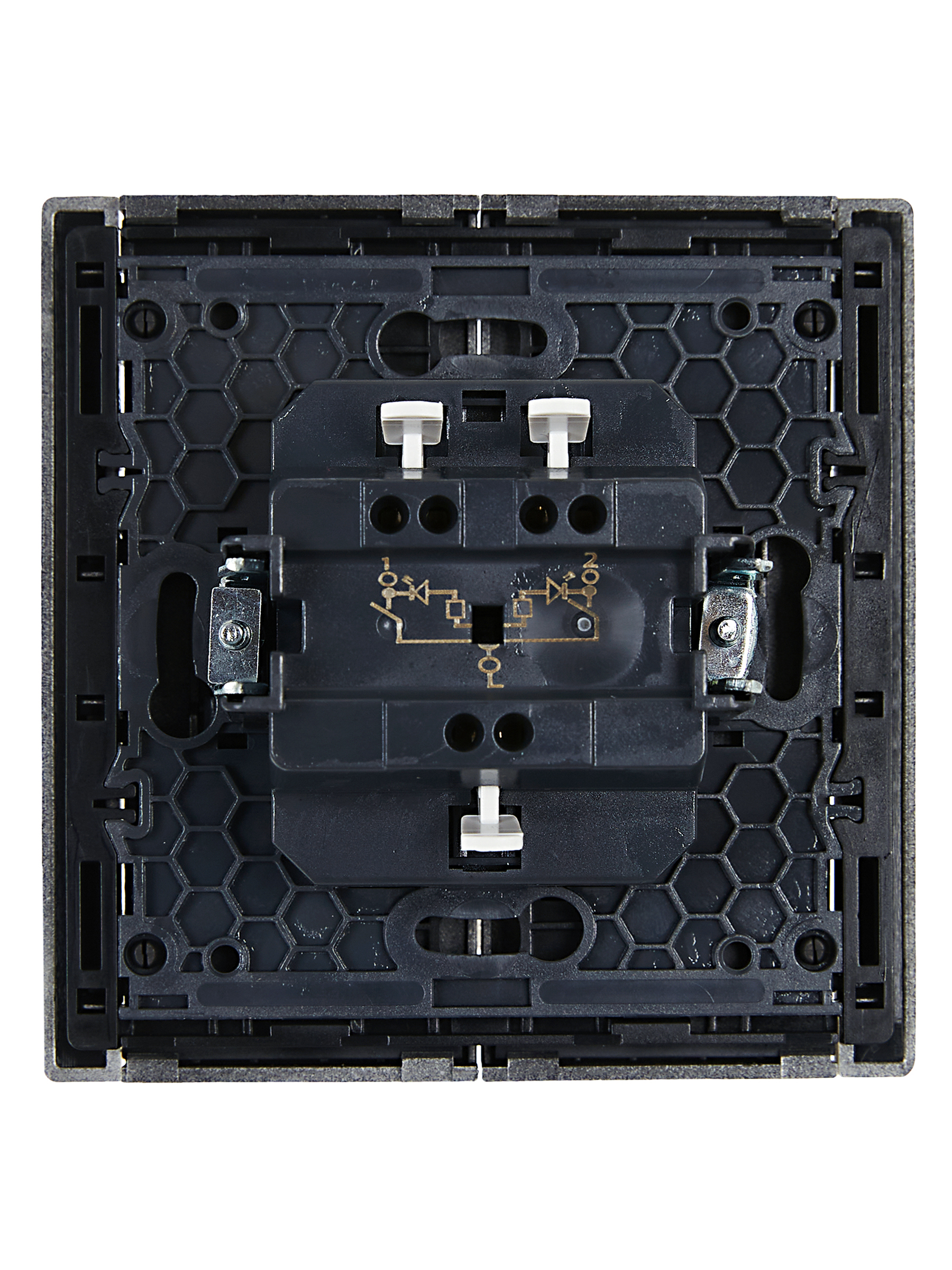 FORTE&PIANO Выключатель 2-клавишный с индикацией 10А FP506 сталь IEK FP-V20-1-10-1-K46