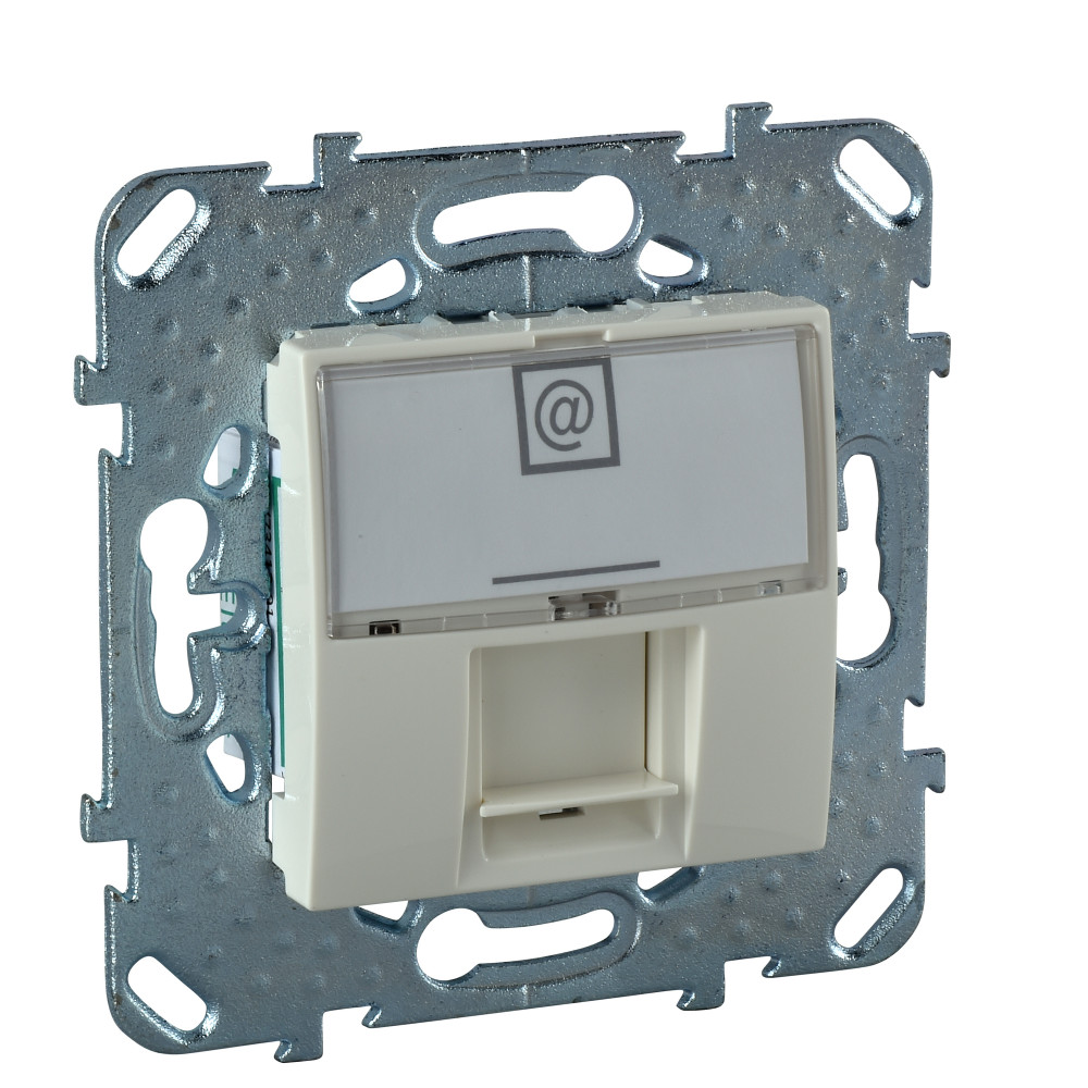 UNICA Розетка компьютерная 1хRJ45 в рамку категория 5е бежевая Schneider Electric MGU5.421.25ZD
