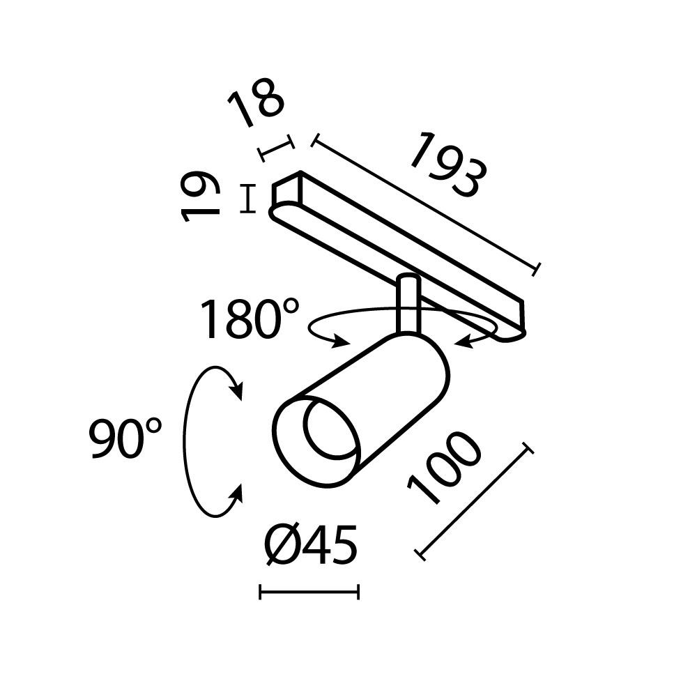 Светильник трековый Focus Led Exility 3000K 5Вт 24 град Maytoni TR032-2-5W3K-S-W