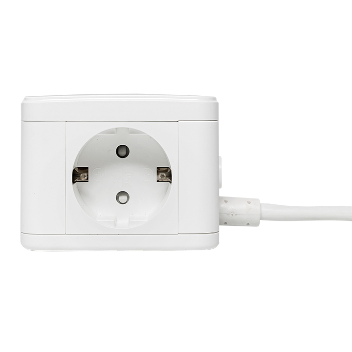 Удлинитель Куб 2 гнезда 3USB 2,4А+зарядное        устройство 1,3 метра 1мм2 EKF UBA-CUB-3-WC