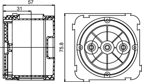Коробка установочная 70х57мм в бетон DKC 59380