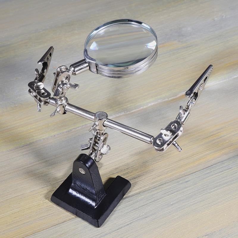 Держатель Третья рука с лупой х3, REXANT 12-0251