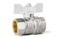 Кран шаровой 11б27п1 Ду15 Ру40 (1/2') ВВ белая ручка бабочка LD Pride 47.15.В-В.Б (white) LD 47.300.15 W