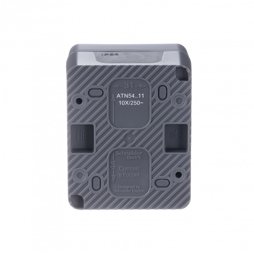 AtlasDesign Profi54 выключатель одноклавишный IP54 10 АХ, АНТРАЦИТ, Россия Systeme Electric ATN544011