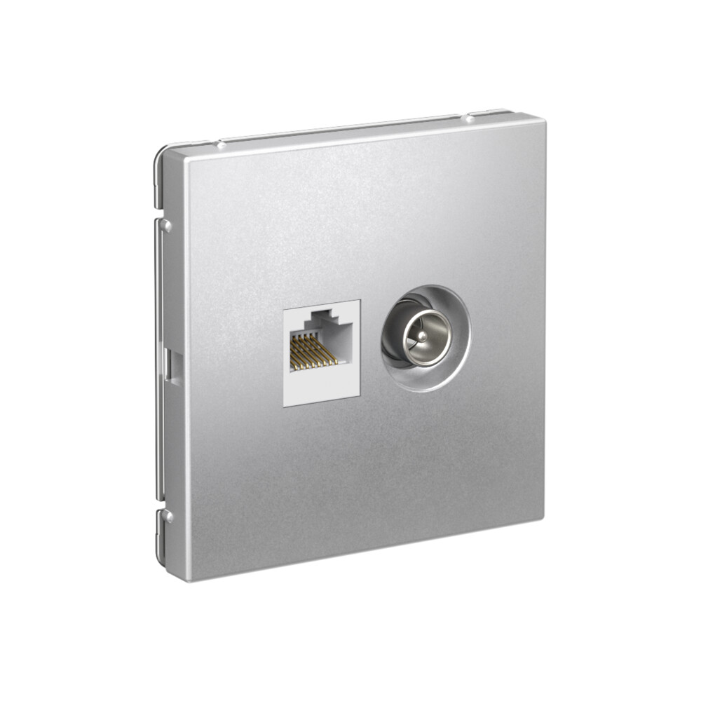 ARTGALLERY розетка двойная ТВ + компьютерная RJ45, кат. 5Е, алюминий Systeme Electric GAL000389
