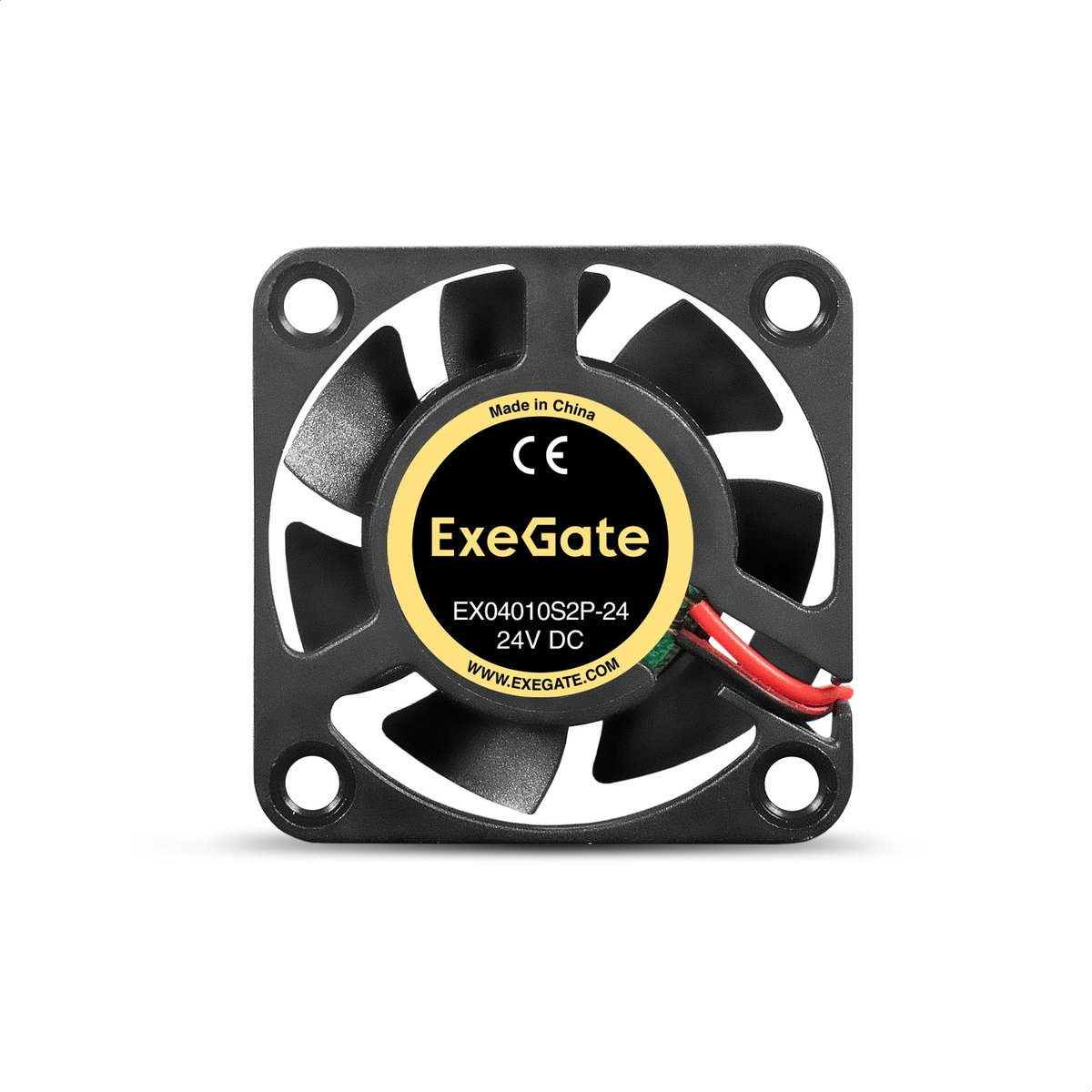 Вентилятор для корпуса 24В DC, 40x40x10 мм, 2pin, 7500RPM, 30dBA, подшипник скольжения ExeGate EX295201RUS