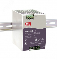 Блок питания AC-DC, 480Вт, ККМ, 3-х фазный, вход 340-550В AC, 47-63,480-780В DC, выход 24В,20A, рег. вых 24-28В, в кожухе на DIN-рейку Mean Well TDR-480-24 Т02601742